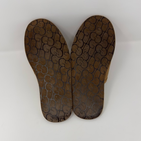 UGG SCUFF Chestnut Suede Wool lined HOUSE Slipper Slides - Picture 9 of 10